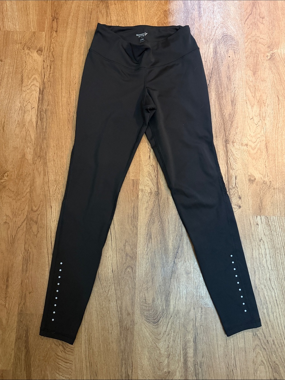 Old Navy Black High-Waist Leggings with Ankle Reflective Dots